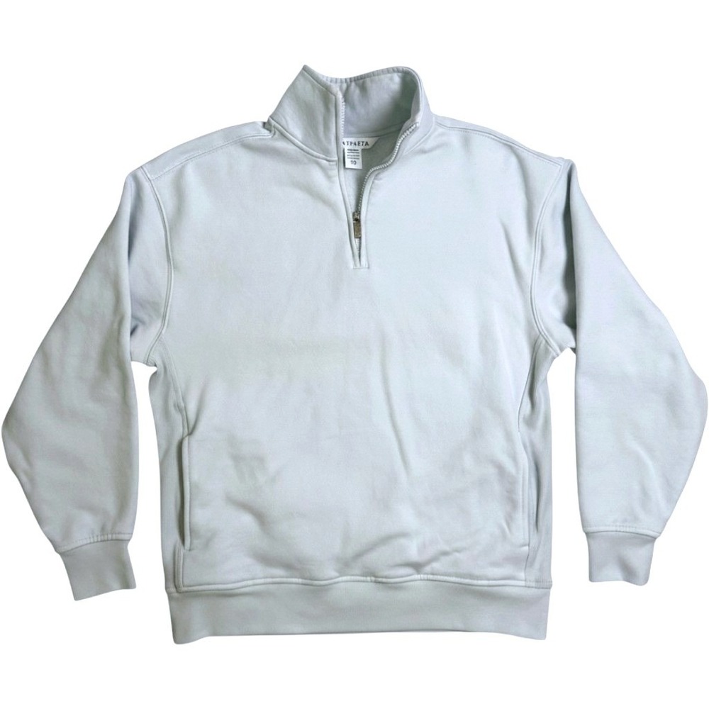 Athleta Coaster Luxe Sweatshirt Womens XXS Ice Blue Fleece Quarter Zip Pullover